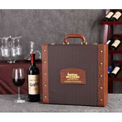 Luxury Vintage Style Custom Wine Box Piano Lacquer Custom Logo Wine Box