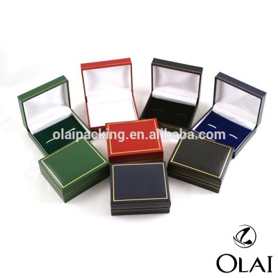 Classic cheap plastic cufflink box with Leatherette Paper,fashion custom cufflink packing box with multicolor wholesale