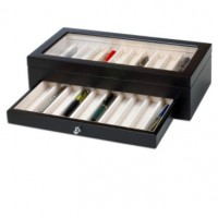 High quality Multifunction Wood Display Pen Box Sliding Drawer Glossy Wooden Pen Storage Box  Pen Packaging Box