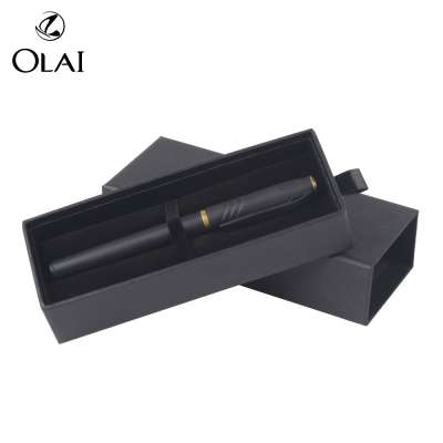 Low MOQ Classic Design Wholesale Factory Custom Logo Black Paper Pen Packaging Box, Cardboard Pen Box