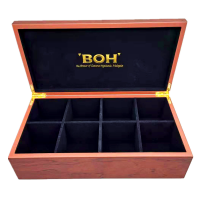 Chinese Manufacturer Hot Sale Popular 6/8 Compartments Rosewood Grain Wooden Box for Tea Bags