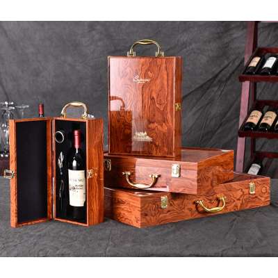 Luxury Vintage Style Custom Wine Box Piano Lacquer Custom Logo Wine Box